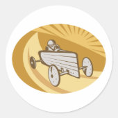 Zonnebakauto Ronde Sticker (Voorkant)