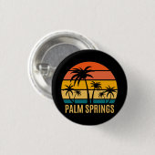 Zonnebakken en palmstomen ronde button 3,2 cm (Voorkant /achterkant)