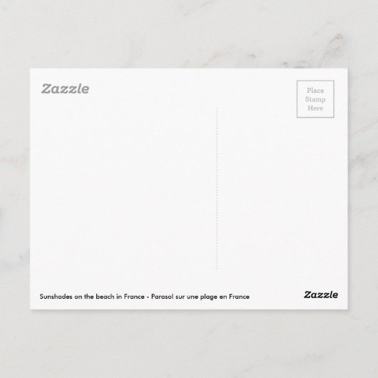 Zonnebakken op het strand in Frankrijk Briefkaart (Achterkant)