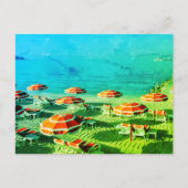 Zonnebakken op het strand in Frankrijk Briefkaart (Voorkant)