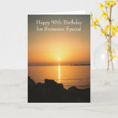 Zonnebegrensde 95e verjaardag kaart (Gele Bloem)