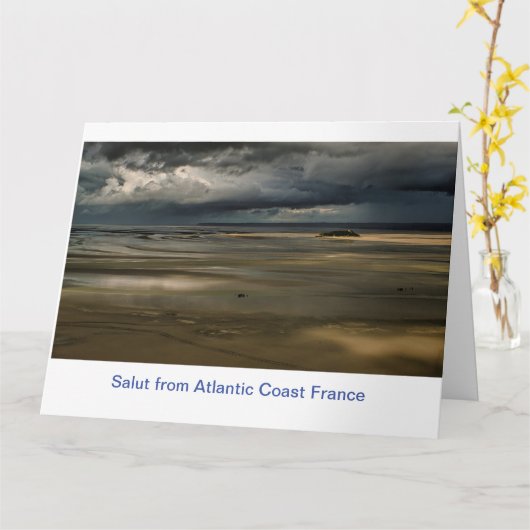 Zonnebewolkt Strandkleur Frankrijk Mont-Saint-Mich Kaart (Gele Bloem)