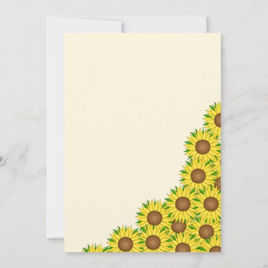 Zonnebloem 1e verjaardag Uitnodiging (Achterkant)