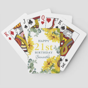 Zonnebloem 21ste verjaardagsfeest pokerkaarten