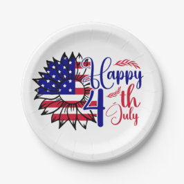 Zonnebloem 4 juli papieren bordje