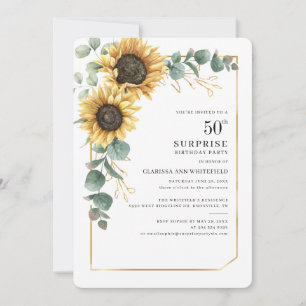 Zonnebloem 50e verjaardag Eucalyptus Simple Kaart
