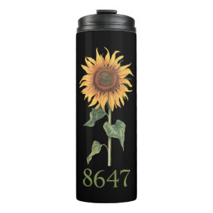 Zonnebloem 8647 86 47 Subtiele anti-Trump bloem Bo Thermosbeker