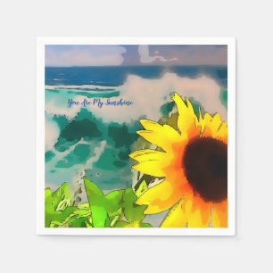 Zonnebloem aan het strand.. je bent mijn zonneschi servet