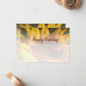 Zonnebloem Aangepaste foto Happy Birthday Notitiekaartje (Voorkant / Achterkant in situ)