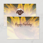 Zonnebloem Aangepaste foto Happy Birthday Notitiekaartje (Voorkant / Achterkant)