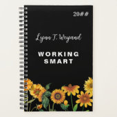 Zonnebloem Aangepaste naam Fel bloemendagplanner Planner (Voorkant)