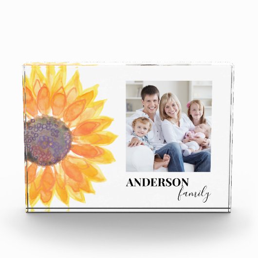 Zonnebloem Aangepaste naam Fotoblok (Voorkant)