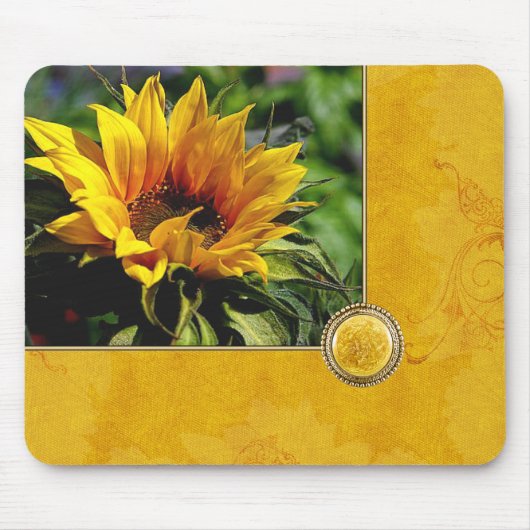 Zonnebloem Aangepaste ontwerper Mousepad Muismat (Voorkant)