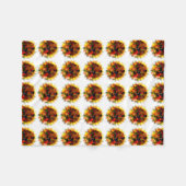 ZONNEBLOEM ABSTRACT FLEECE DEKEN (Voorkant (Horizontaal))