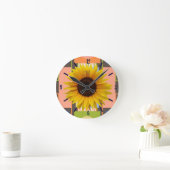 Zonnebloem, abstracte achtergrond, aangepaste klok (Huis)