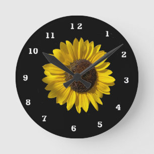 Zonnebloem Acrylaat Wandklok Ronde Klok