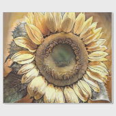 Zonnebloem Afbeelding Modern Art Collectie Cadeaupapier (Vlak)