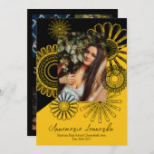 Zonnebloem Afstuderen Aankondiging zwart goud (Voorkant / Achterkant)