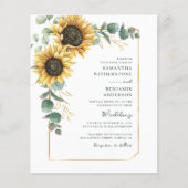 Zonnebloem All-in-One QR Code Bruiloft uitnodiging (Voorkant)