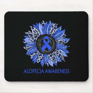 Zonnebloem Alopecia Awareness Blue Ribbon Support Muismat