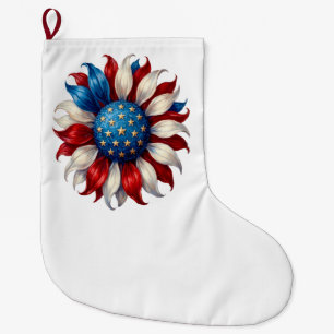 Zonnebloem Amerikaanse Vlag 4 Juli Grote Kerstsok