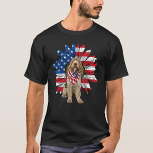 Zonnebloem Amerikaanse vlag Spinone Italiano 4th o T-shirt