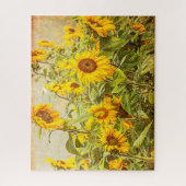 Zonnebloem  Antiek geelbloem Legpuzzel (Verticaal)