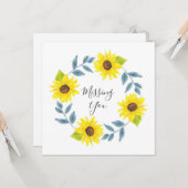 Zonnebloem Aquarel Krans 2 Kaart (Voorkant / Achterkant in situ)