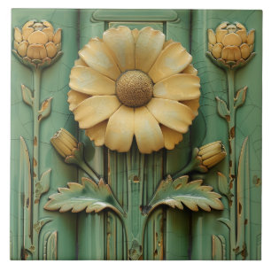 Zonnebloem Art Deco Symetrisch Tegeltje