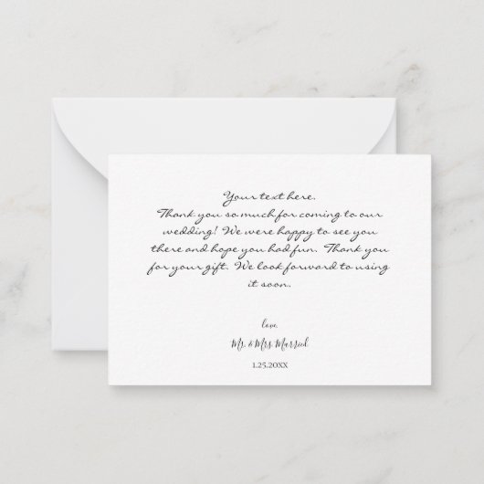 Zonnebloem Artsty Floral - Wit 1 Dank u Notitiekaartje (Achterkant)