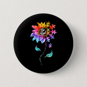 Zonnebloem Autisme Bewustheid Sint-Poole Mam Super Ronde Button 5,7 Cm