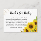 Zonnebloem Baby shower boeken voor Baby Informatiekaartje (Voorkant)