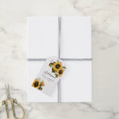 Zonnebloem Baby shower Cadeaulabel (Met Touw)