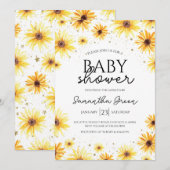 Zonnebloem Baby shower Kaart (Voorkant / Achterkant)