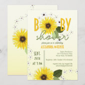 Zonnebloem Baby shower Kaart (Voorkant / Achterkant)