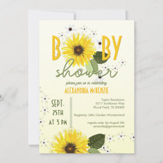Zonnebloem Baby shower Kaart