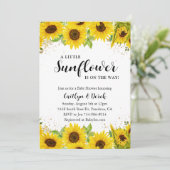Zonnebloem Baby shower Kaart (Staand voorkant)