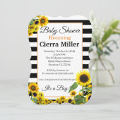 Zonnebloem Baby shower Kaart (Staand voorkant)