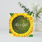 Zonnebloem Baby shower Kaart (Staand voorkant)