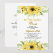 Zonnebloem Baby shower Kaart (Voorkant / Achterkant)