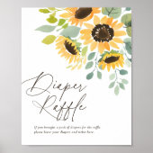 Zonnebloem Baby shower Luier Raffle teken Poster (Voorkant)