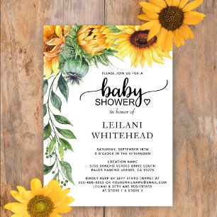 Zonnebloem Baby shower Moderne Kaart