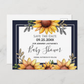 Zonnebloem Baby shower Opslaan Datum uitnodiging (Voorkant / Achterkant)
