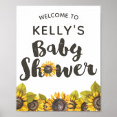 Zonnebloem Baby shower Poster (Voorkant)