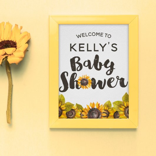 Zonnebloem Baby shower Poster