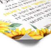 Zonnebloem Baby shower Spelbord Poster (Hoek)