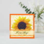 Zonnebloem Baby Shower Uitnodiging (Staand voorkant)