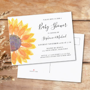 Zonnebloem Baby shower Uitnodiging Briefkaart