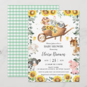 Zonnebloem Baby shower van gezonde landbouwhuisdie Kaart (Voorkant / Achterkant)