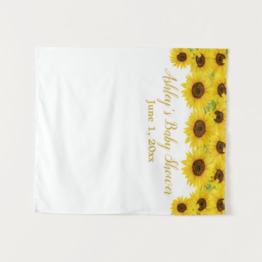 Zonnebloem Baby shower voor haar Photo Booth Prop Wandkleed (Voorkant (horizontaal))